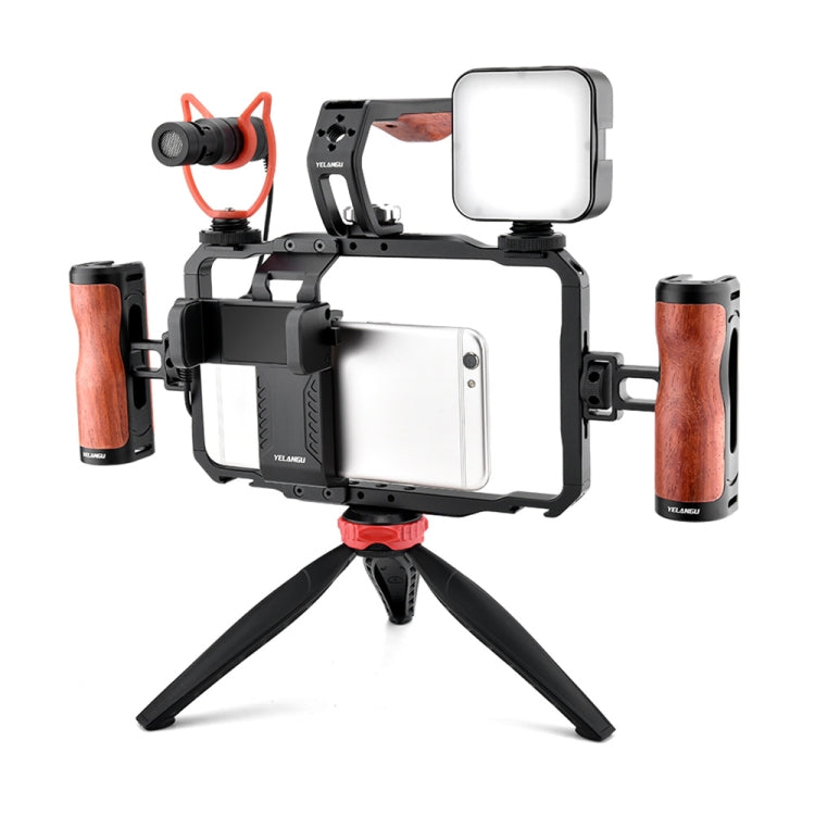 YELANGU LW-B01A01 Multi-functional Smartphone Video Rig Kit with LED Fill Light and Microphone