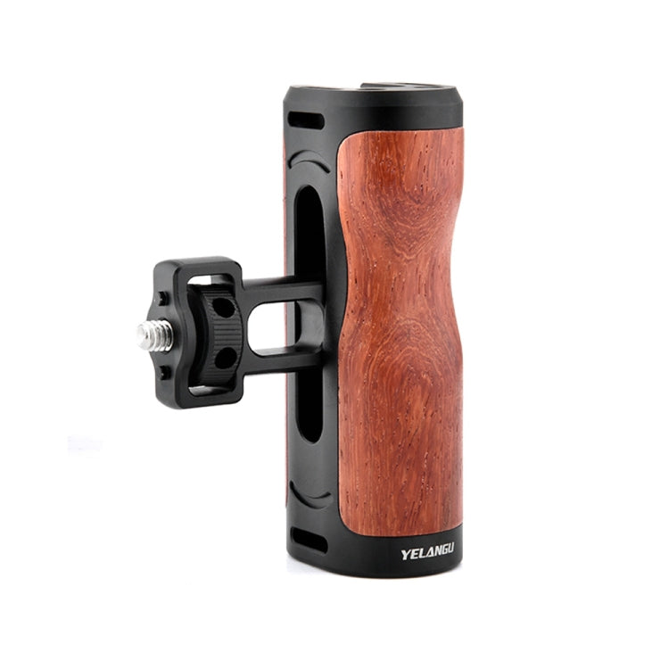 YELANGU LW-B01-2 Side Wooden Handle Handgrip with Cold Shoe for LW-B01 Camera Cage