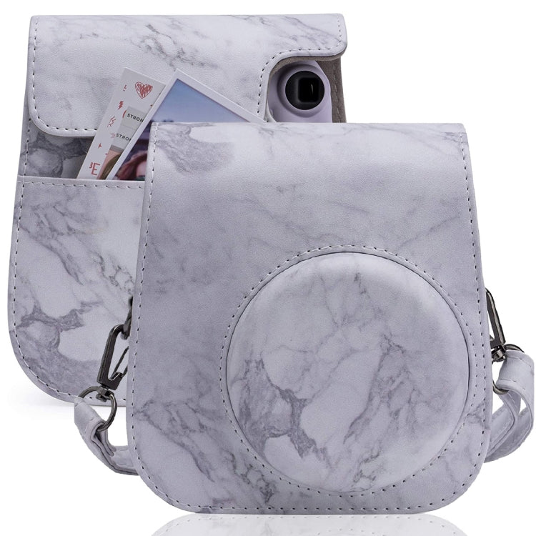 Marble Leather Camera Bag for FUJIFILM Instax Mini Cameras with Shoulder Strap