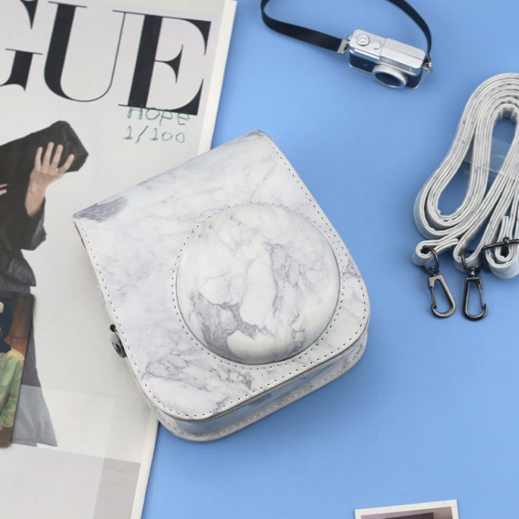 Marble Leather Camera Bag for FUJIFILM Instax Mini Cameras with Shoulder Strap