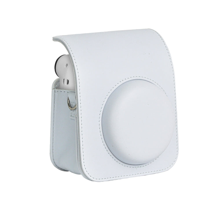 White Leather Camera Case with Shoulder Strap for Fujifilm Instax Mini 12