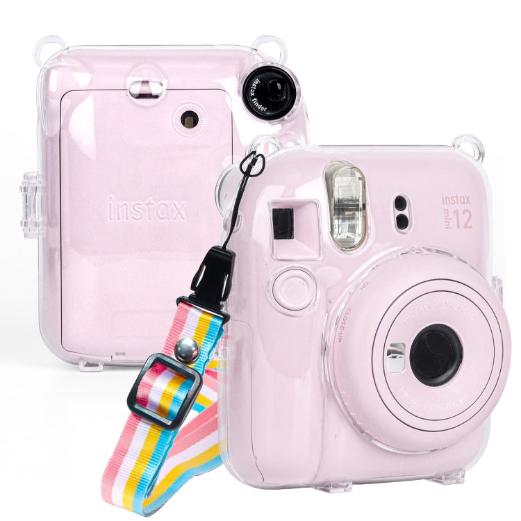 Crystal Clear Protective Camera Case with Shoulder Strap for FUJIFILM Instax mini 12