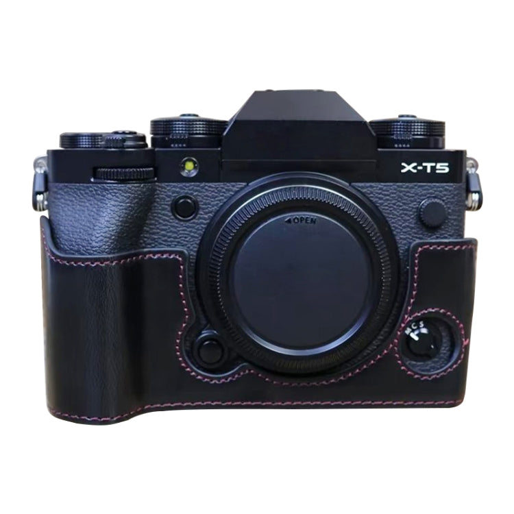 FUJIFILM X-T5 1/4 inch Thread PU Leather Camera Half Case Base (Black) - Enhanced Protection and Comfort