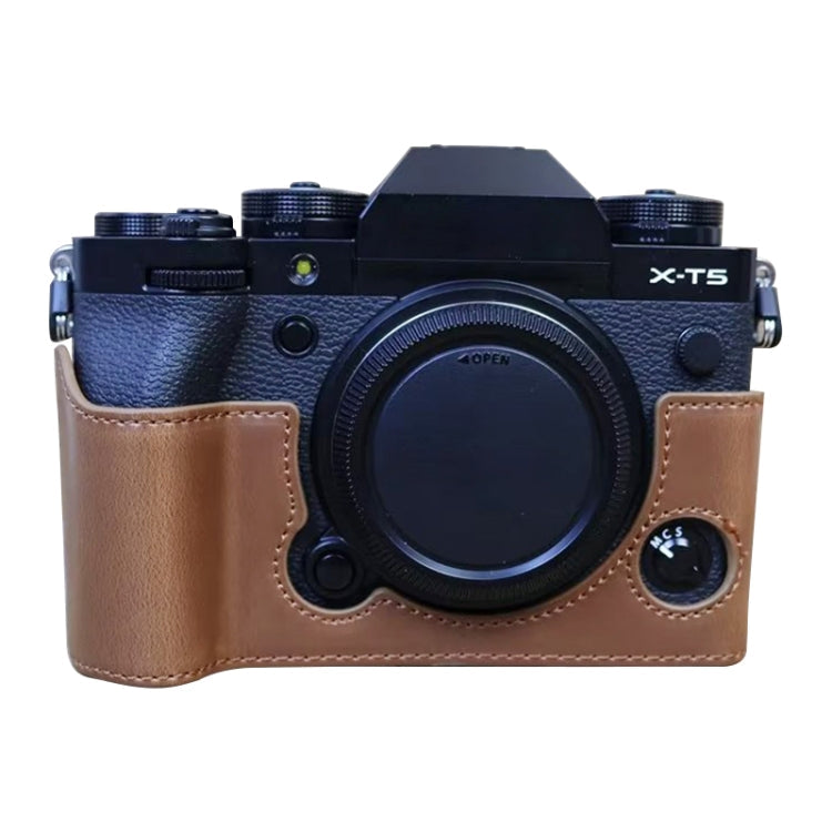 FUJIFILM X-T5 PU Leather Camera Half Case Base (Coffee)