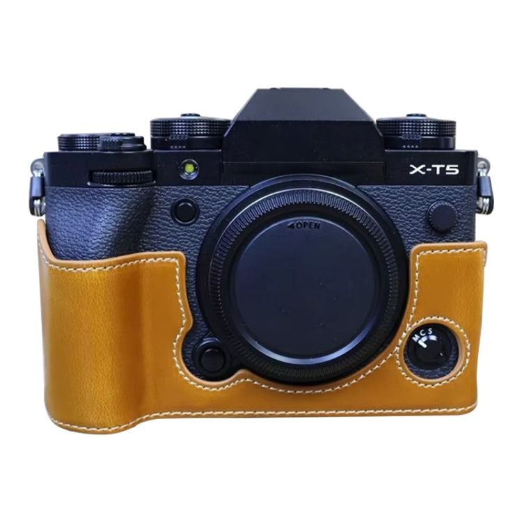 FUJIFILM X-T5 Brown PU Leather Camera Half Case Base