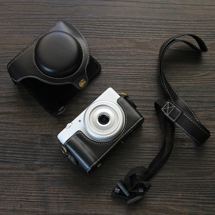 Sony ZV-1F Vlog Camera Leather Case with Secure Strap (Black)