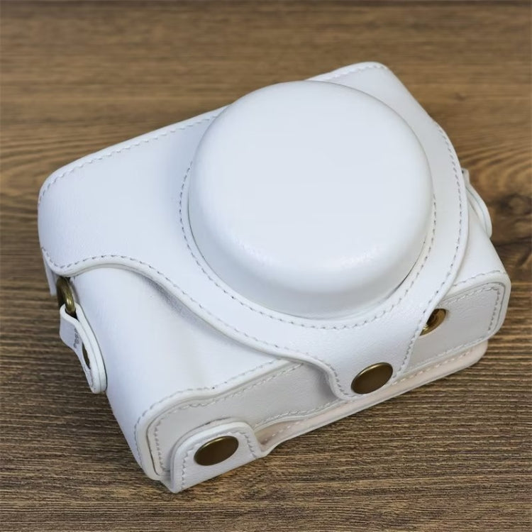 Sony ZV-1F Vlog Camera White Leather Full Body Case Bag with Strap