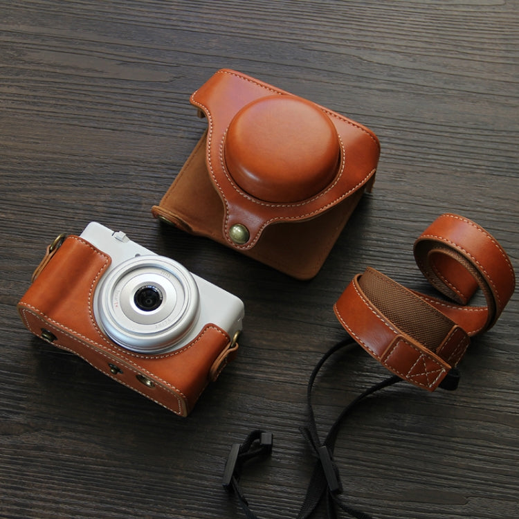 Sony ZV-1F Vlog Camera Brown Leather Full Body Case with Strap