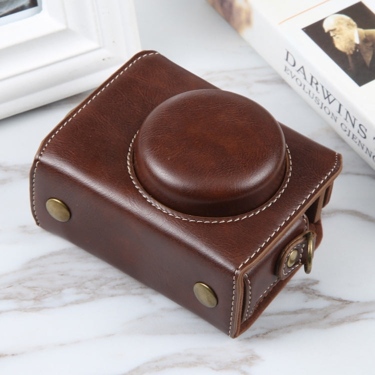 Sony ZV-1F Vlog Camera Magnetic Leather Case with Strap (Coffee)