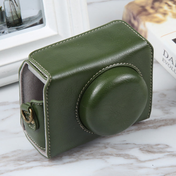 Magnetic Green Leather Camera Case for Sony ZV-1F Vlog Camera