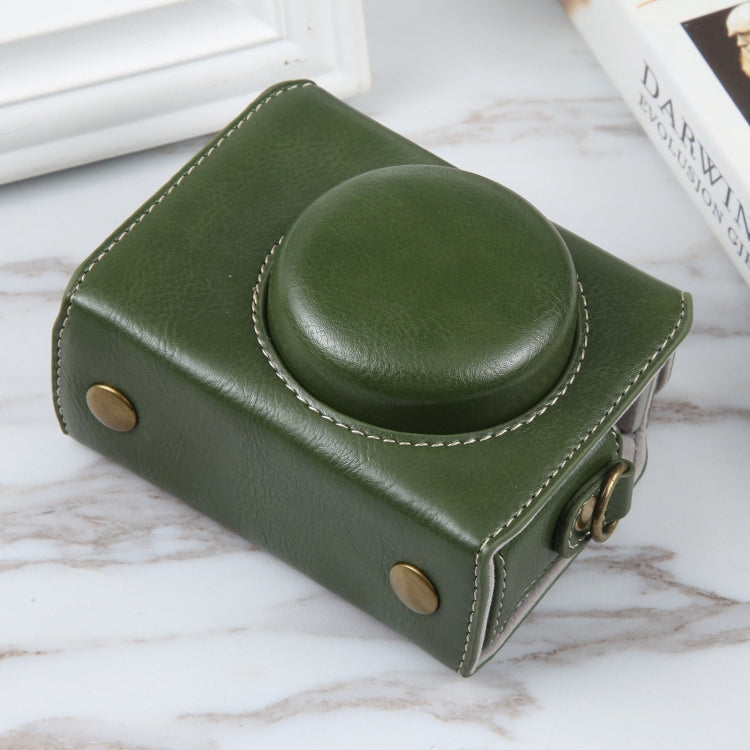 Magnetic Green Leather Camera Case for Sony ZV-1F Vlog Camera