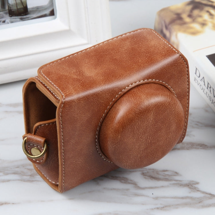 Sony ZV-1F Vlog Camera Brown Leather Magnetic Full Body Case with Strap