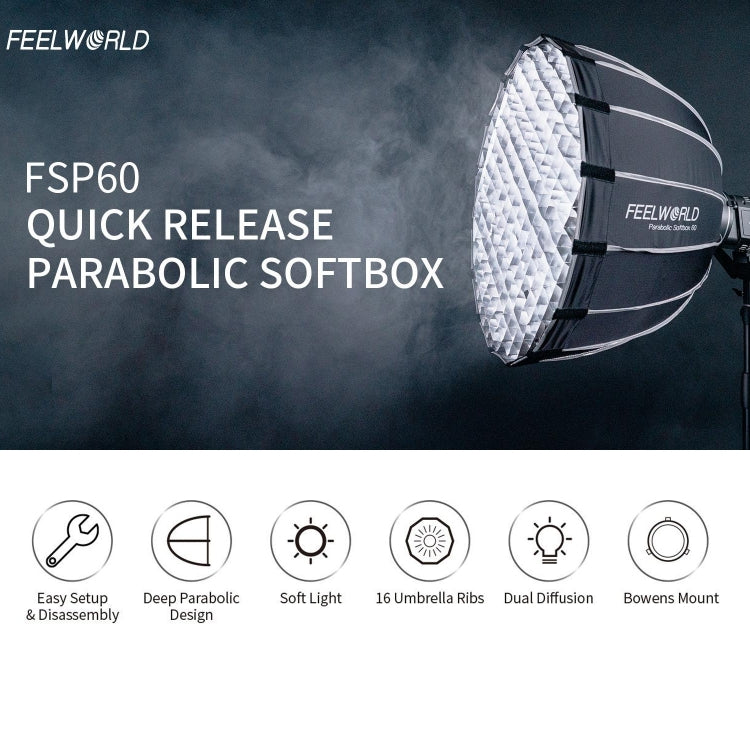 60cm Parabolic Softbox with Bowens Mount for Video and Photography