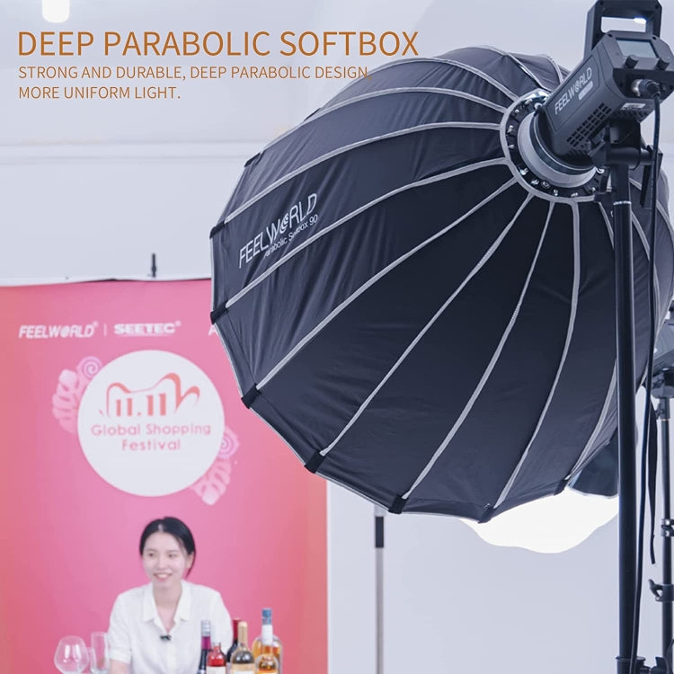 FEELWORLD FSP90 90cm Parabolic Softbox with Bowens Mount (Black)