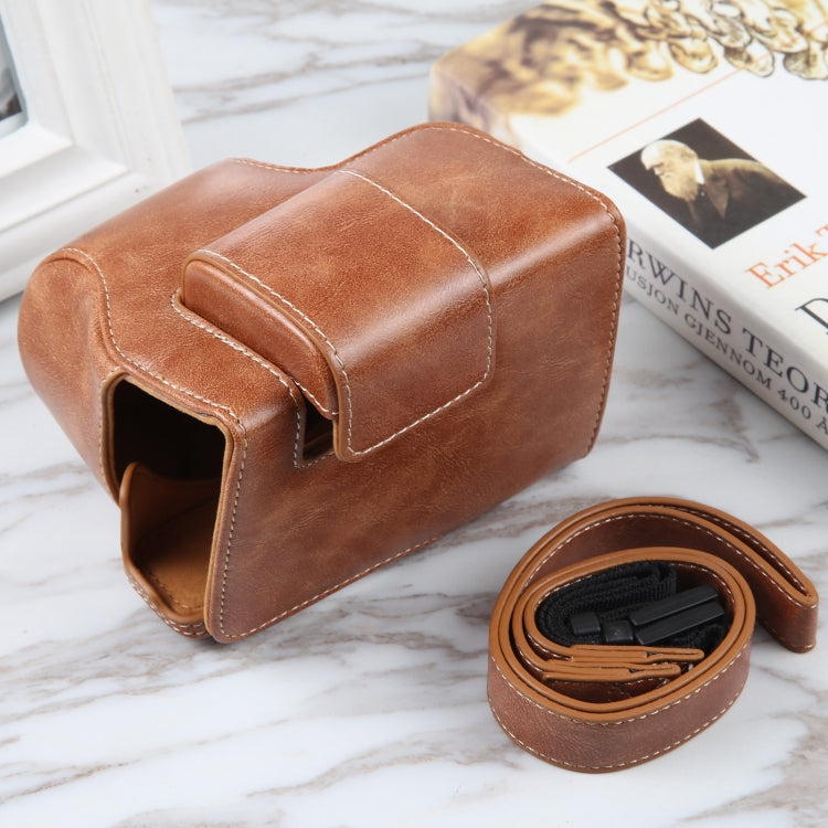 Magnetic Leather Camera Case Bag for Nikon Z50 / Z30 - Brown