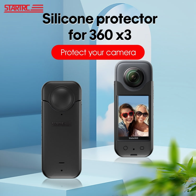 Insta360 X3 STARTRC Full Body Silicone Protective Case - Durable Black Cover
