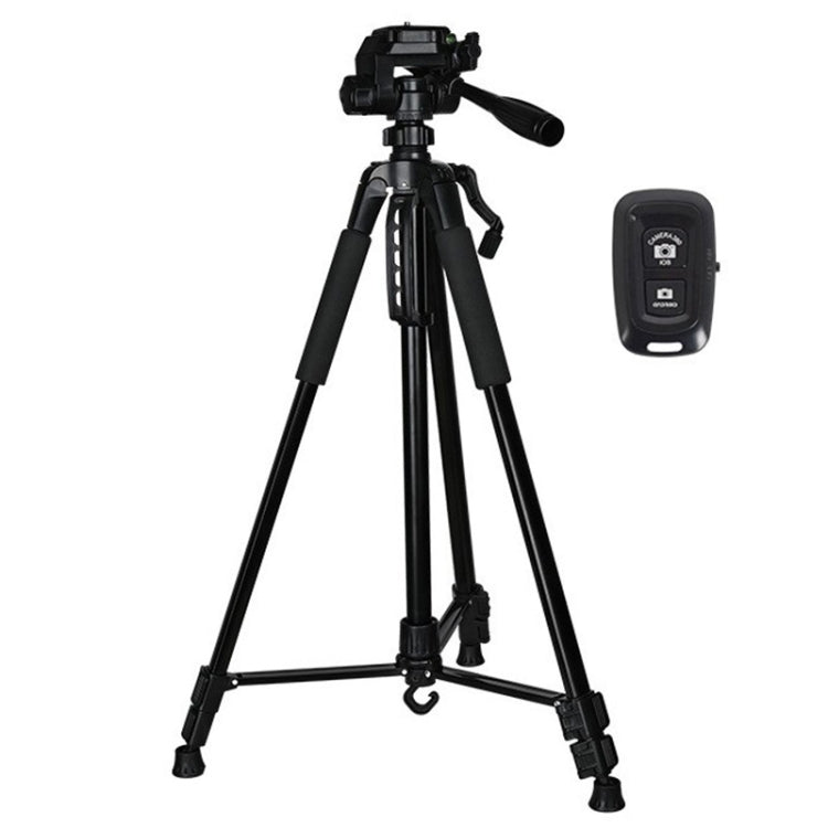 3388 1.3m Portable Phone Live Selfie Tripod DV SLR Camera Stand (Black) with 360 Degree Rotation and Vertical Orientation