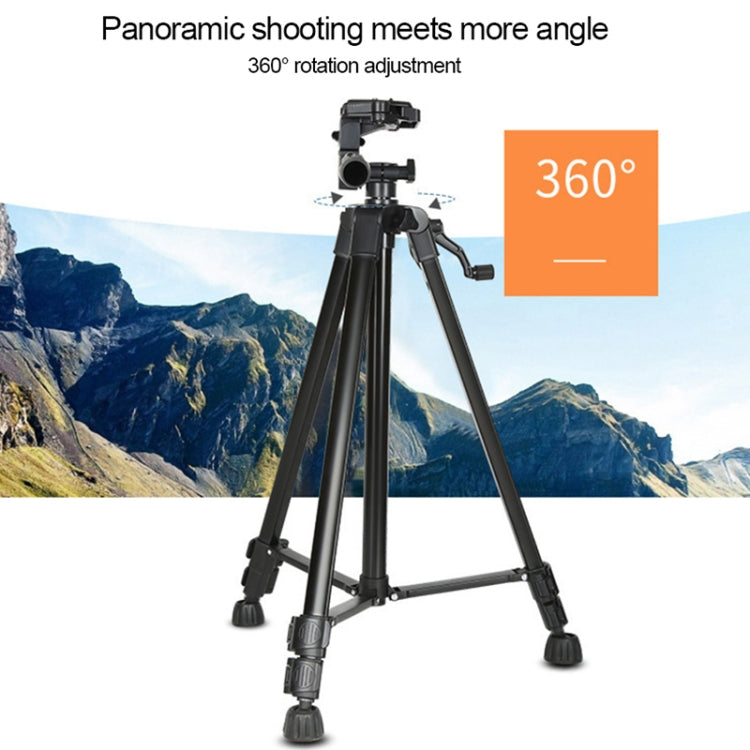 3388 1.3m Portable Phone Live Selfie Tripod DV SLR Camera Stand (Black) with 360 Degree Rotation and Vertical Orientation