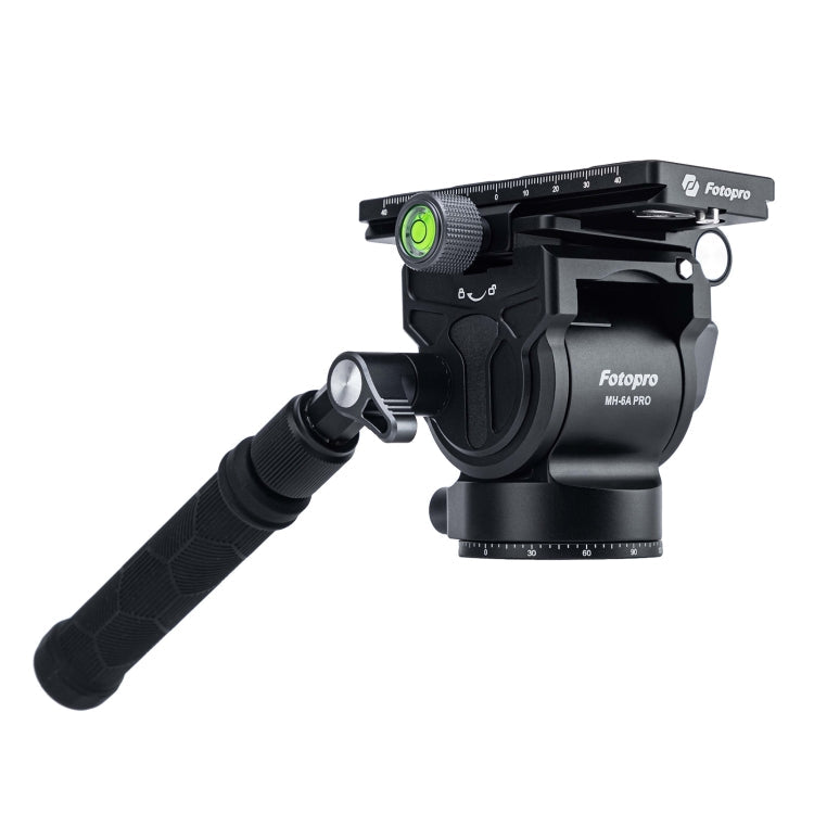Fotopro MH-6A Pro Aluminum Alloy Heavy Duty Video Camera Tripod with Smooth Action Fluid Drag Head (Black)