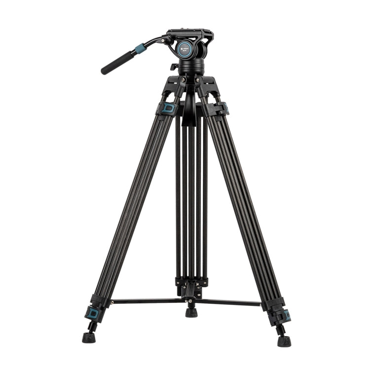 Fotopro DV-3C Carbon Fiber Video Tripod with Heavy Duty Fluid Head (Black)
