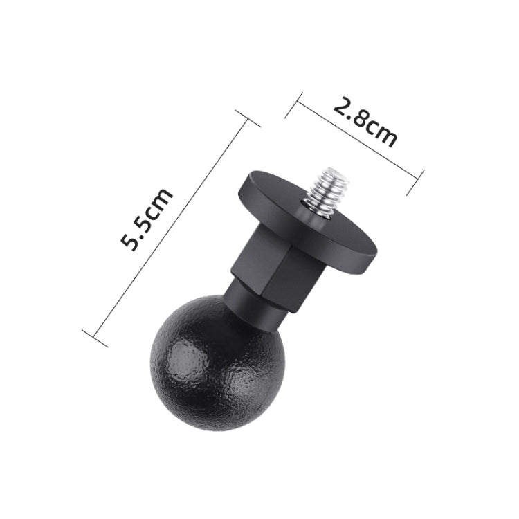 ABS Ball Head Adapter Mount with 25mm 1/4 inch Screw (Black)