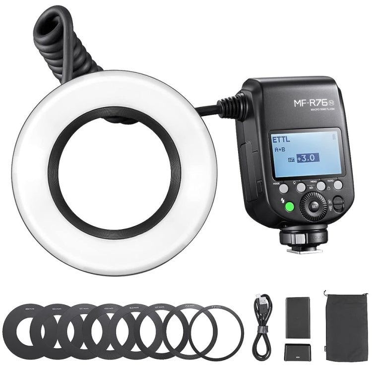 Godox MF-R76N TTL Macro Ring Flash for Nikon with Wireless Operation and HSS
