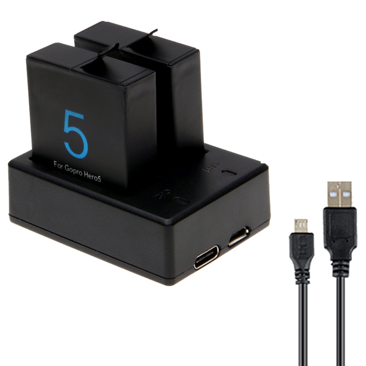 Dual USB Charger for GoPro HERO5 Batteries with LED Indicator and Patented Design