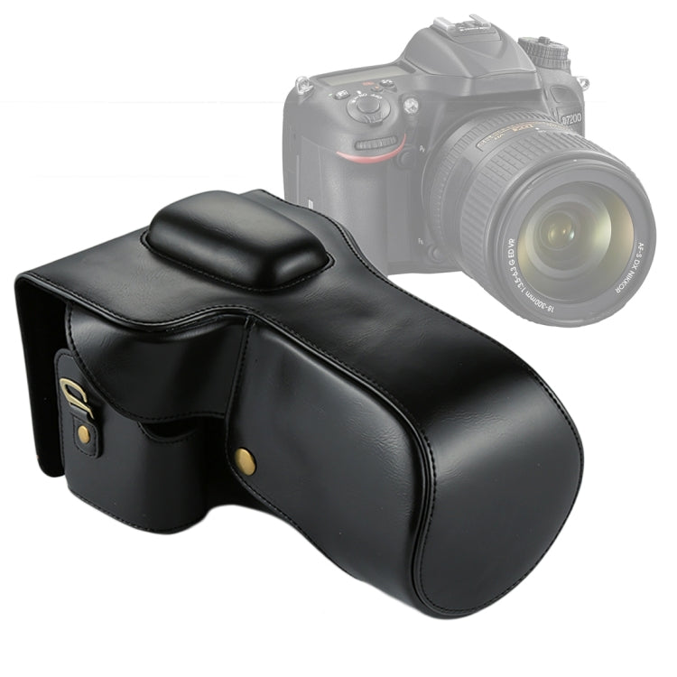 Full Body PU Leather Camera Case Bag for Nikon D7200 / D7100 / D7000 (18-200 / 18-140mm Lens)(Black)