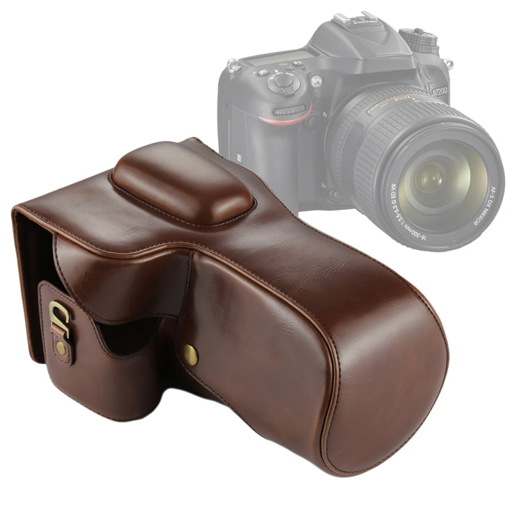 Nikon D7200/D7100/D7000 PU Leather Camera Case (18-200/18-140mm Lens) - Coffee