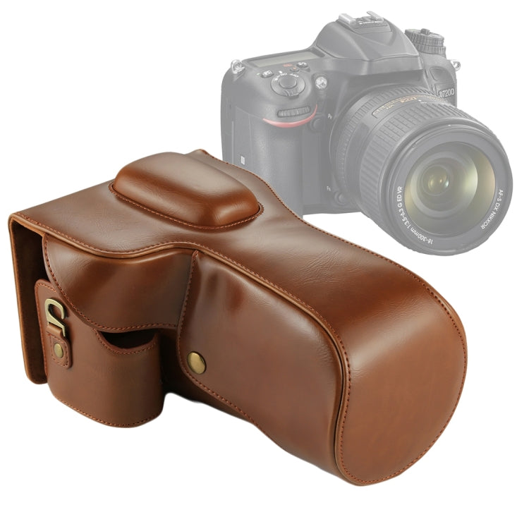Nikon D7200/D7100/D7000 Full Body PU Leather Camera Case (Brown, 18-200/18-140mm Lens)