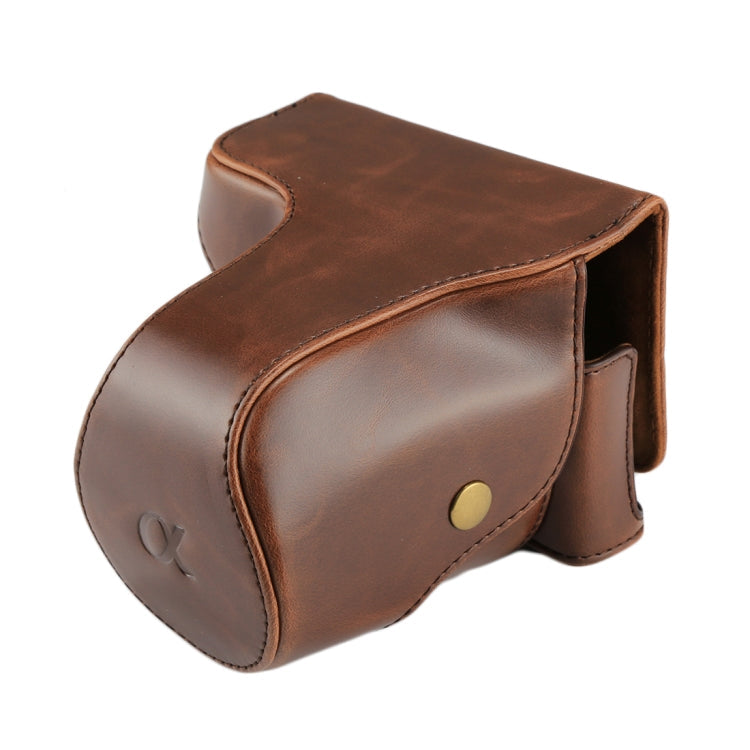 Coffee-Colored PU Leather Camera Case Bag with Strap for Sony NEX 7 / F3