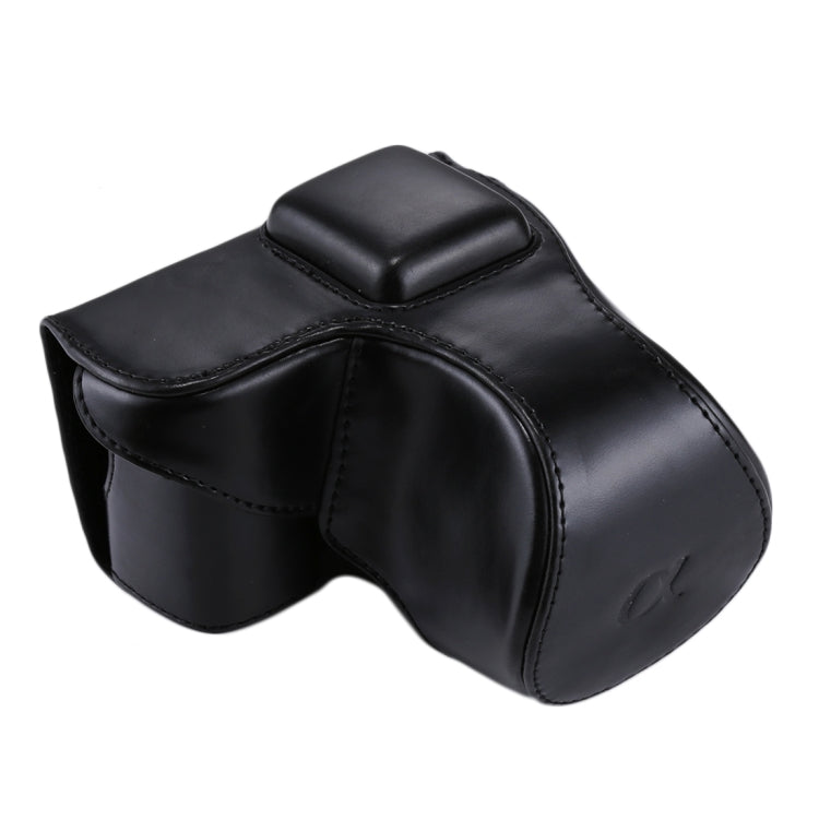 Stylish PU Leather Camera Case with Strap for Sony NEX 5N / 5R / 5T (16-50mm / 18-55mm Lens)(Black)