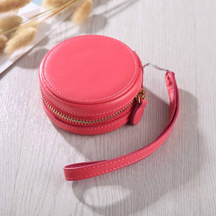 Camera Zipper PU Leather Case Bag with Hand Strap for Casio TR-M10 / TRM MINI (Magenta)