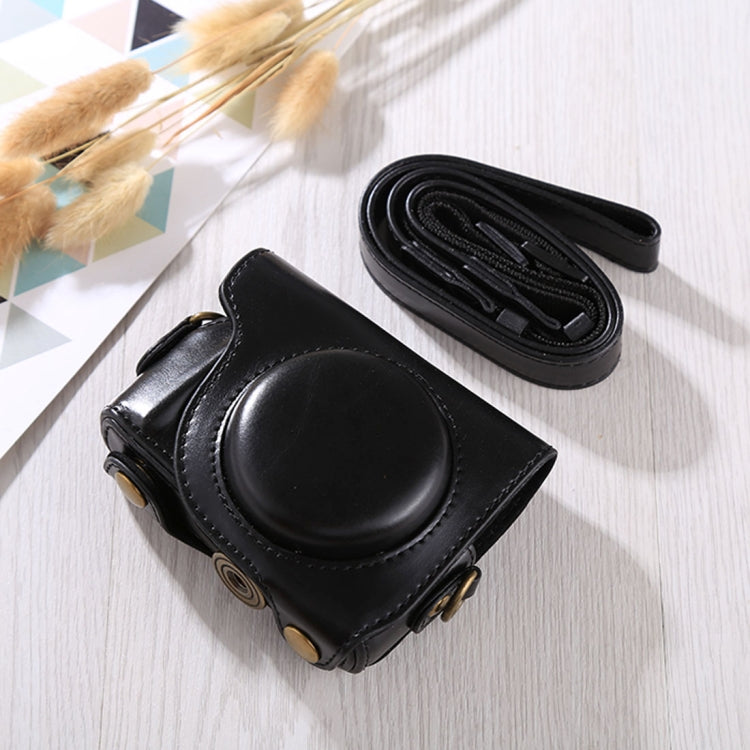 Camera Leather Case with Strap for Canon G9X / G9X II (Black)