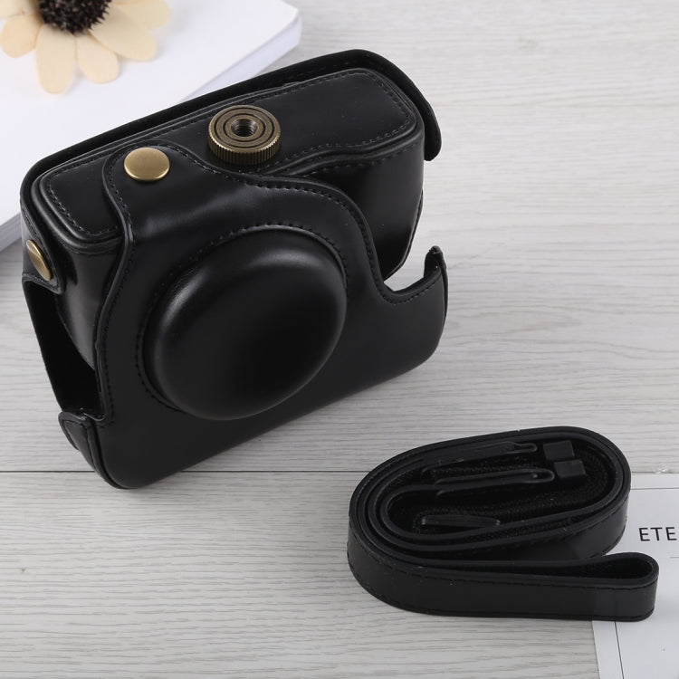 Black PU Leather Camera Case with Strap for Canon G16 Full Body Protection