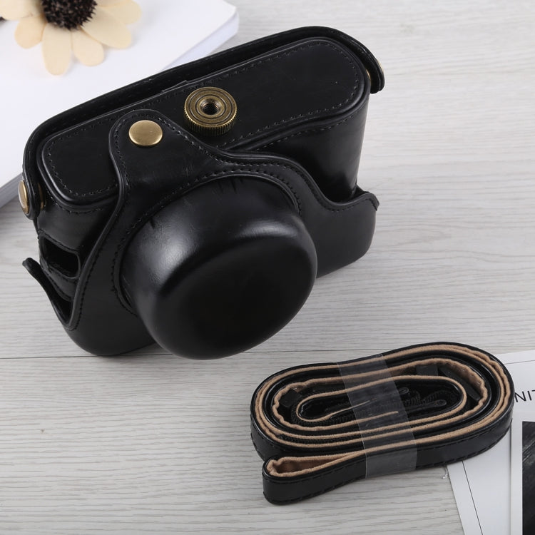 Black PU Leather Camera Case with Strap for Fujifilm X100F