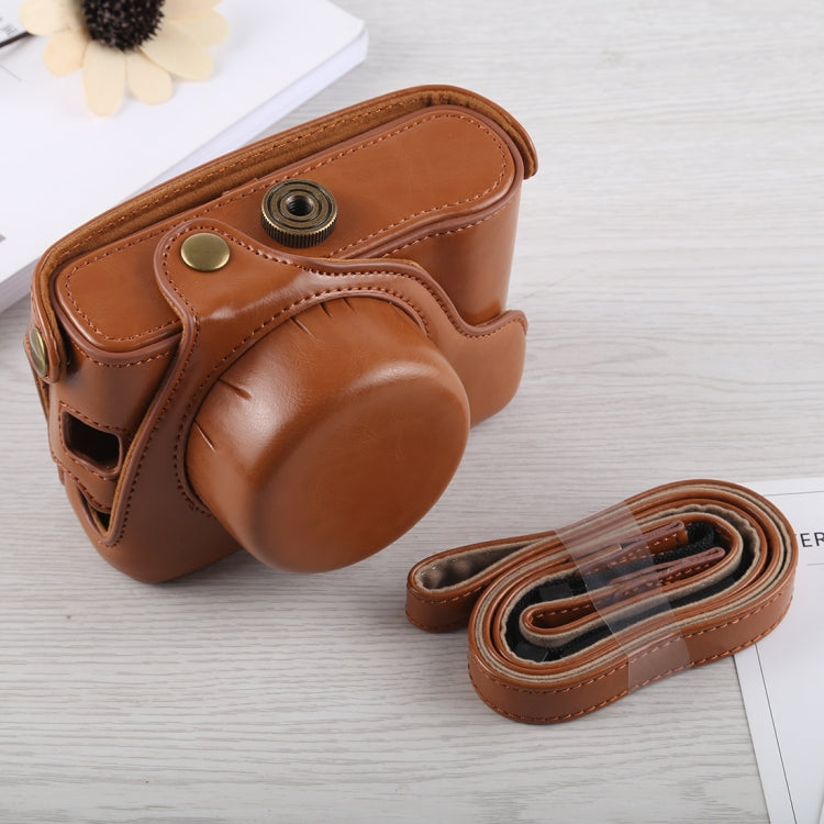 Full Body PU Leather Camera Case for Fujifilm X100F (Brown)