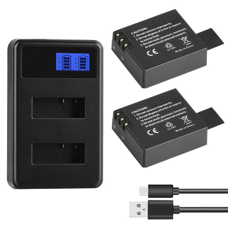 SJCAM SJ7000 / SJ6000 / SJ5000 / SJ4000 Dual Battery Charger with LCD Display and Safety Features (Black)