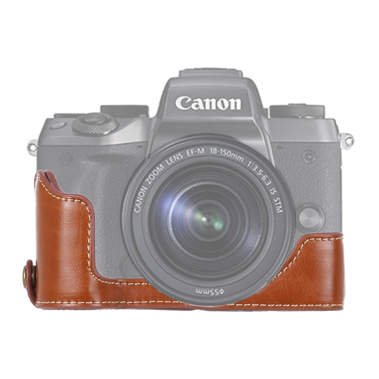 Canon EOS M5 PU Leather Camera Half Case Base (Brown)