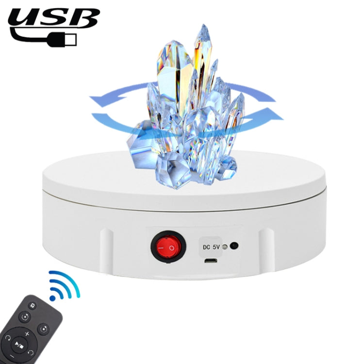 22cm USB Charging Rotating Display Stand - White