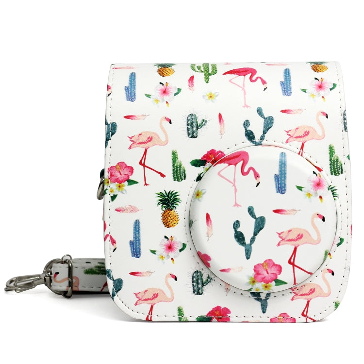 Flamingo Cactus Pattern Camera Case with Accessories for FUJIFILM Instax Mini 7S/7C