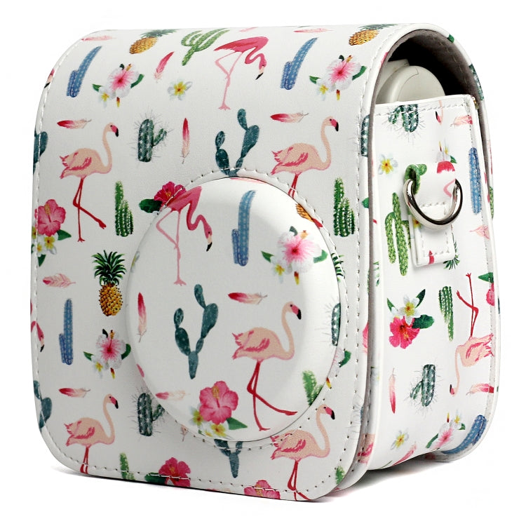 Flamingo Cactus Pattern Camera Case with Accessories for FUJIFILM Instax Mini 7S/7C