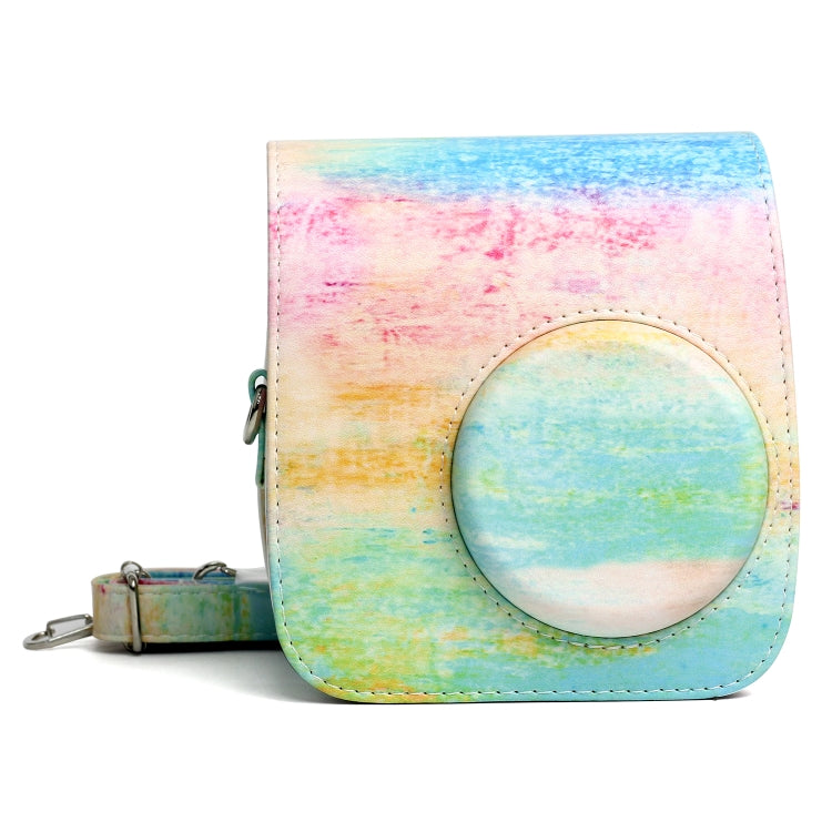 Rainbow Oil Painting PU Leather Camera Case for FUJIFILM Instax Mini 7S / 7C Camera
