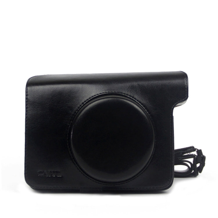 Vintage Black PU Leather Case Bag for Polaroid W300 Camera with Adjustable Shoulder Strap