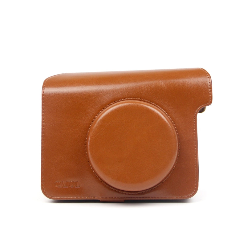 Vintage Brown PU Leather Camera Case Bag with Adjustable Shoulder Strap for Polaroid W300 Camera