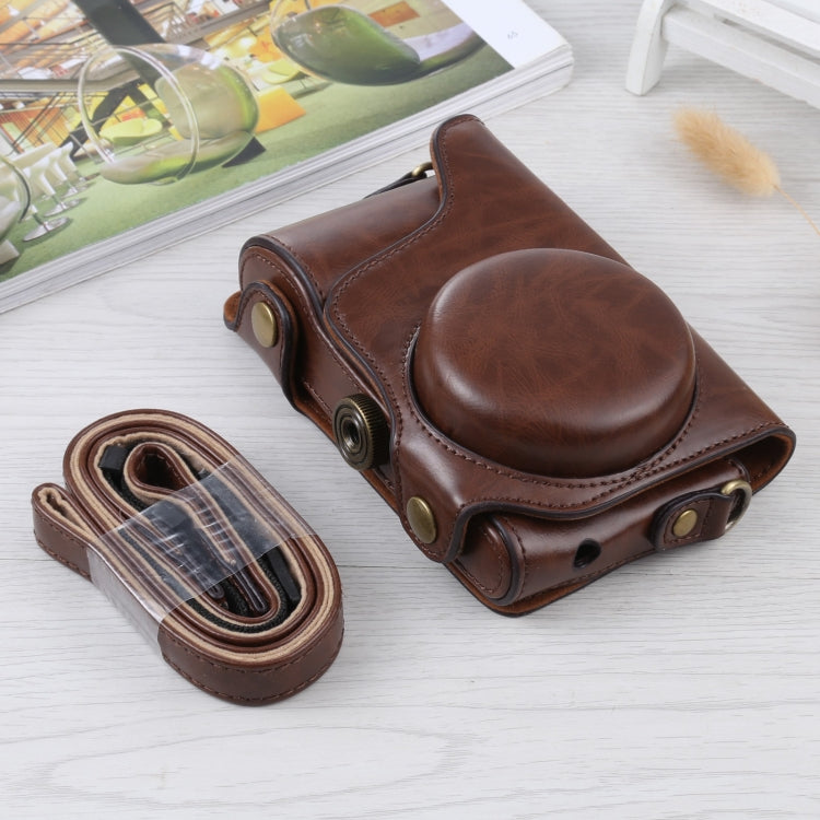 Camera PU Leather Case Bag with Strap for Samsung Galaxy - Coffee