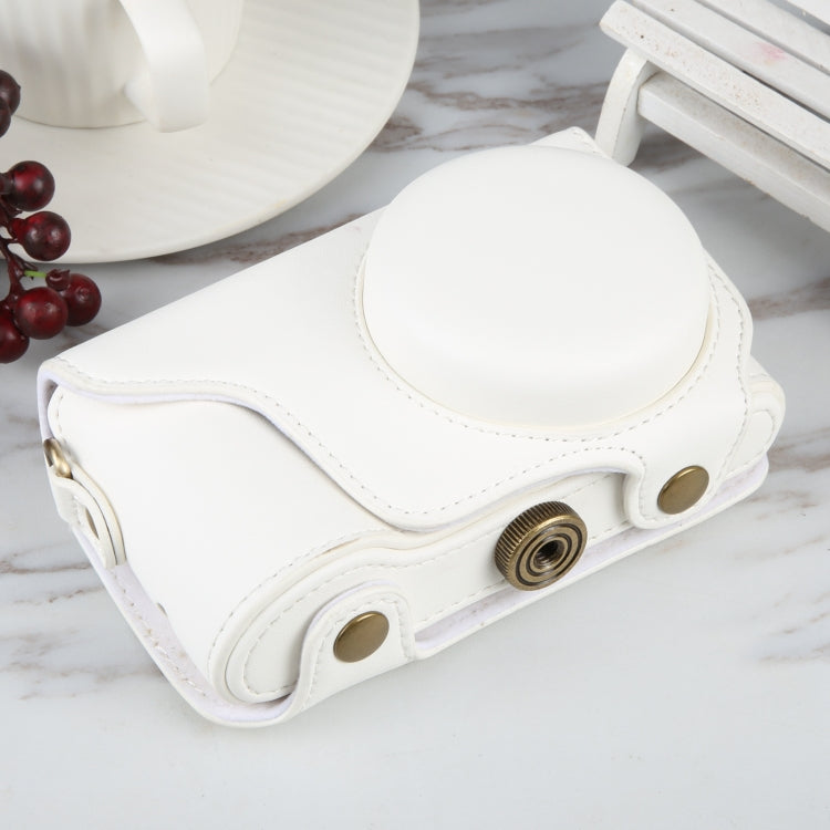 Elegant White PU Leather Case Bag with Strap for Samsung Galaxy Camera EK-GC100 / EK-GC110 / EK-GC200