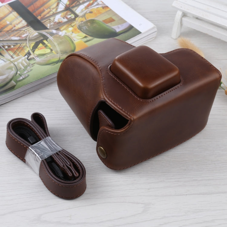 Full Body PU Leather Camera Case with Strap for Olympus E-PL3 / E-PM1 (Coffee)
