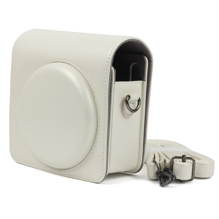 Lustrous White PU Leather Case Bag for FUJIFILM Instax SQUARE SQ6 Camera with Adjustable Shoulder Strap