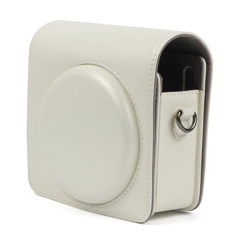 Lustrous White PU Leather Case Bag for FUJIFILM Instax SQUARE SQ6 Camera with Adjustable Shoulder Strap